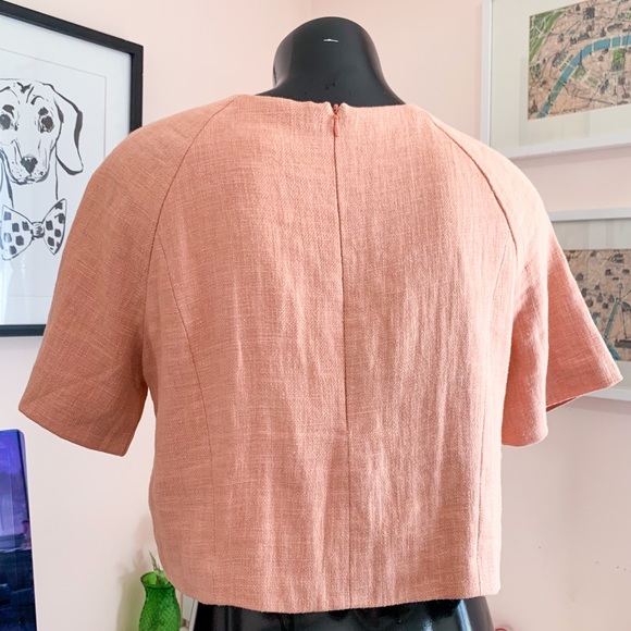 🍑 ANTHROPOLOGIE linen top w/ rhinestones - Picture 14 of 16